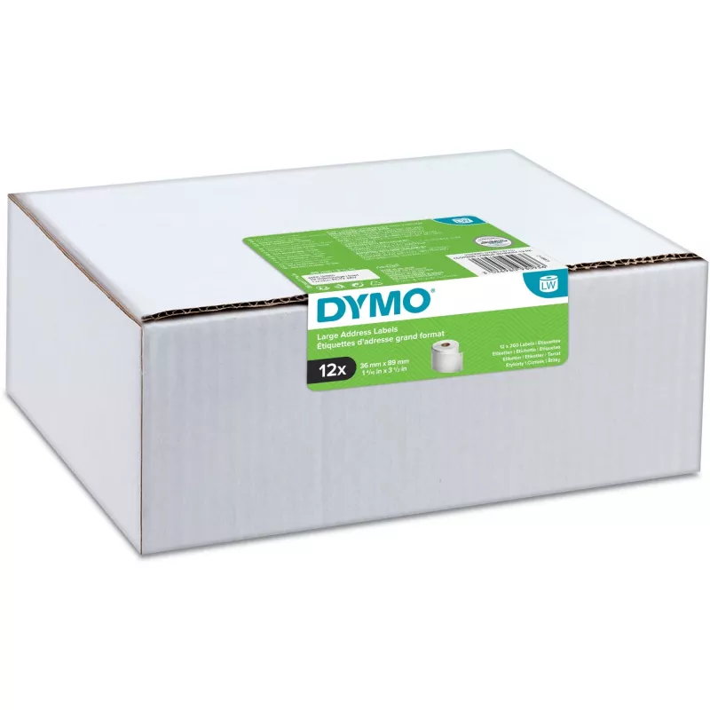 DYMO Authentic LabelWriter veľké adresné etikety 36mm x 89mm transparentné, 2 rolky so 130 (260 etikiet)