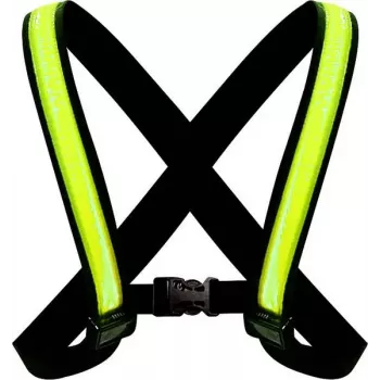 EasyPix StreetGlow L/XL LED bezpečnostná vesta pre dospelých - nabíjateľná, 3 režimy, čierna