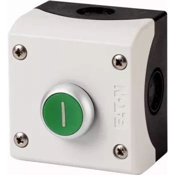 Eaton M22-D-G-X1/KC11/I tlačidlo panelové sivé, 1NO+1NC, momentálne, 22,5mm, IP66/IP67/IP69K 216522