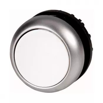 Eaton M22-DL-W tlačidlový ovládač, biely, kovový predný krúžok, 22,5 mm