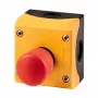 Eaton M22-PV/KC11/IY núdzový hríbikový spínač, červený, 1NO/1NC, IP66, 22,5 mm