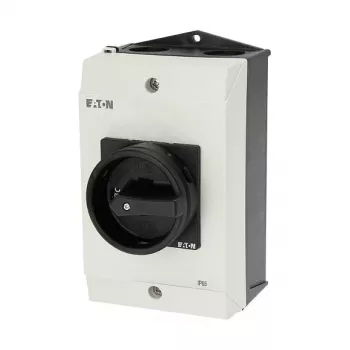 Eaton P1-25/I2/SVB-SW/HI11 3-pólový hlavný vypínač 25A na omietku čierny/biely