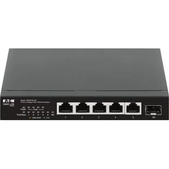 Eaton Tripp Lite Series stolný Gigabit Ethernet neřízený switch PoE+ Pass-Through 5-portový 2,5 Gbps 70W kovový