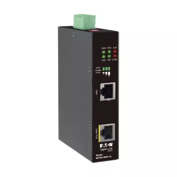 Eaton Tripp Lite Series priemyselný Gigabit PoE++ injektor, 60W, 802.3bt, Midspan, -40°C až 75°C, IP30, Dual 24-57VDC, DIN lišta, 1-port, čierny