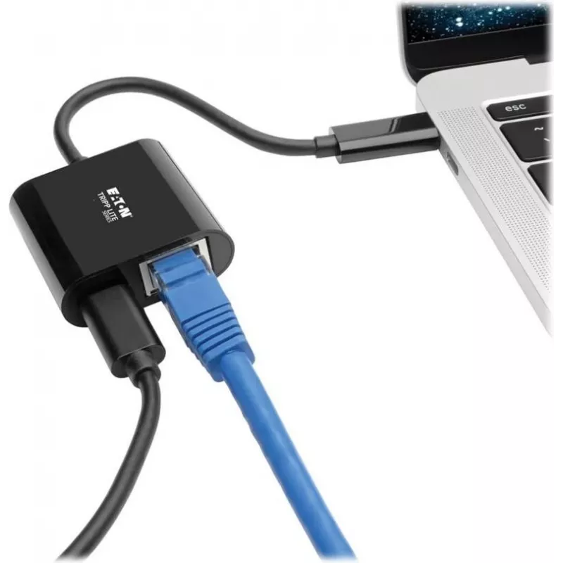 Eaton Tripp Lite U436-06N-GB-C USB-C na Gigabit Ethernet adaptér s USB-C PD nabíjaním - Thunderbolt 3 - čierny