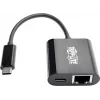 Eaton Tripp Lite U436-06N-GB-C USB-C na Gigabit Ethernet adaptér s USB-C PD nabíjaním - Thunderbolt 3 - čierny