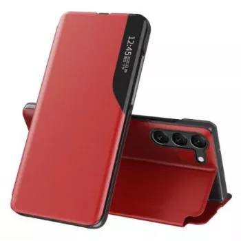 Eco Samsung Galaxy S23+ s Flip-Stand Leather View Case červená