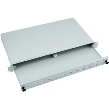 EFB 24-port SC Duplex rack-mount splice box s vysúvacou prednou časťou, svetlosivá RAL 7035, 1U (53600.3)