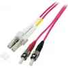 EFB Elektronik Duplex-Jumper LC-ST 50/125µm OM4 LSZH erika fialová 2,0mm 3m