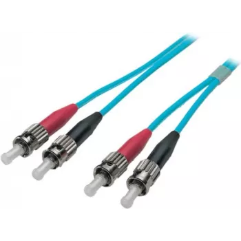EFB-Elektronik ECOFIBER duplex jumper ST-ST 50/125 µm OM3 LSZH aqua 3,0 mm 1 m