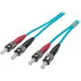 EFB-Elektronik ECOFIBER duplex jumper ST-ST 50/125 µm OM3 LSZH aqua 3,0 mm 1 m