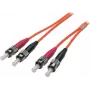 EFB Elektronik ECOFIBER duplex jumper ST-ST 62,5/125µm OM1 LSZH oranžová 3,0 mm 0,5 m