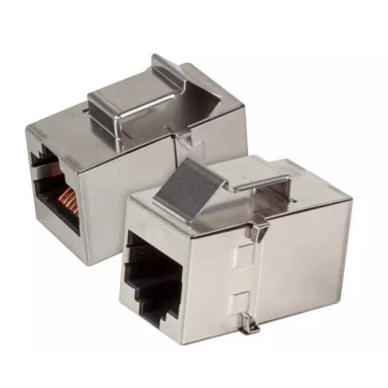 EFB Elektronik Keystone adaptér modul RJ45 konektor samica na konektor samica STP Cat.5e nehrdzavejúca oceľ - 37508.1V3
