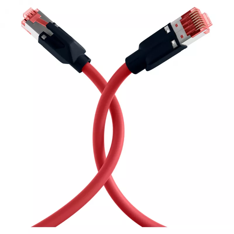 EFB ELEKTRONIK RJ45 patch kábel Cat.6A S/FTP PUR Draka UC900 TM21 červený 0,25 m