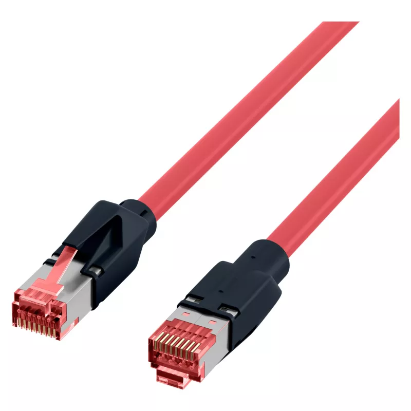 EFB ELEKTRONIK RJ45 patch kábel Cat.6A S/FTP PUR Draka UC900 TM21 červený 0,25 m