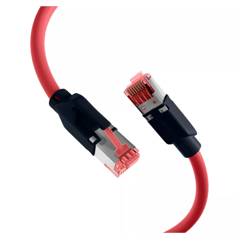 EFB ELEKTRONIK RJ45 patch kábel Cat.6A S/FTP PUR Draka UC900 TM21 červený 0,25 m
