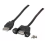 EFB-Elektronik USB 2.0 predlžovací kábel A-A, panelová zásuvka, 1,0 m, čierny, Classic