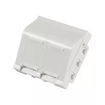 EFB ET-25028 centrálna montážna doska pre 2 Keystone moduly, uhlový vývod, 45x45 mm