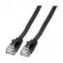 EFB RJ45 plochý patch kábel Cat.6A U/UTP PVC 0,25 m čierny