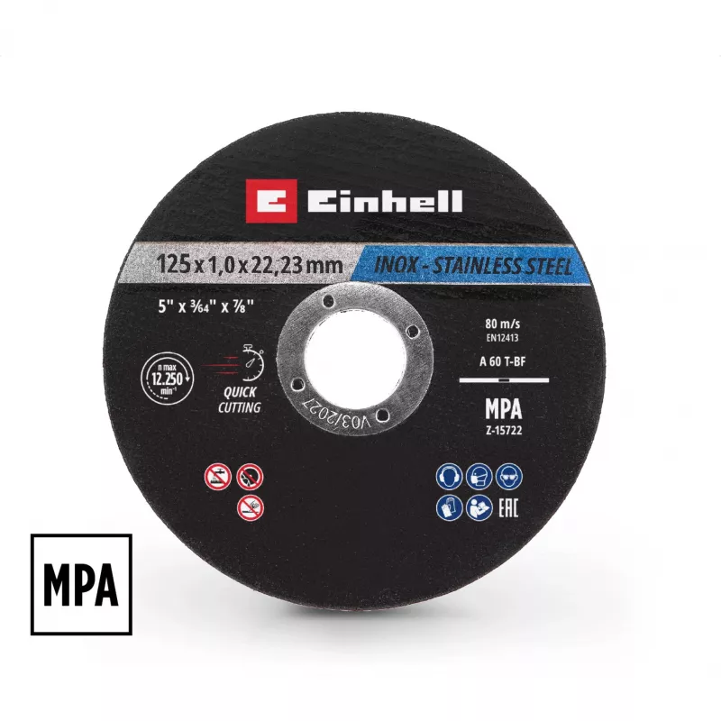 Einhell Rezný kotúč tenký Ø 125 x 1,0 mm 10 ks pre uhlovú brúsku (711442)