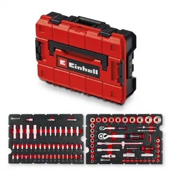 Einhell E-Case 92-dielna sada náradia (370514) - chróm-vanádiová oceľ, čierna/červená