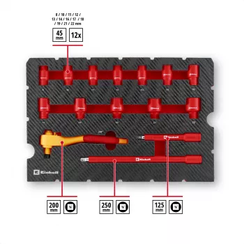 Einhell E-Case VDE kufrík na náradie 24-dielna elektrikárska sada (červená/žltá)