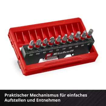 Einhell Karabiner Impact Bit Set 10-dielna 1/4 palca šesťhranné impact bity s karabínkou