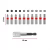 Einhell Karabiner Impact Bit Set 10-dielna 1/4 palca šesťhranné impact bity s karabínkou