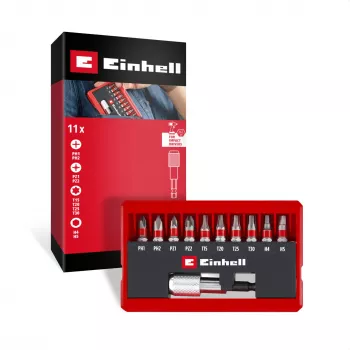 Einhell Karabiner Impact Bit Set 10-dielna 1/4 palca šesťhranné impact bity s karabínkou