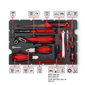 EINHELL-KWB E-Case sada renovačného náradia, 78-dielna (čierna/červená)