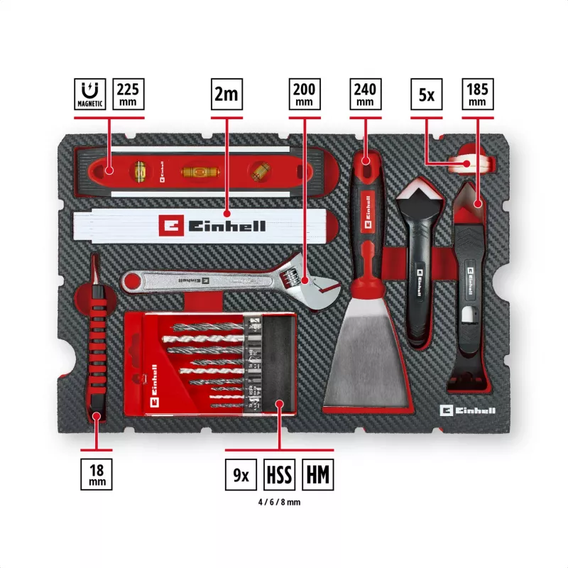 EINHELL-KWB E-Case sada renovačného náradia, 78-dielna (čierna/červená)