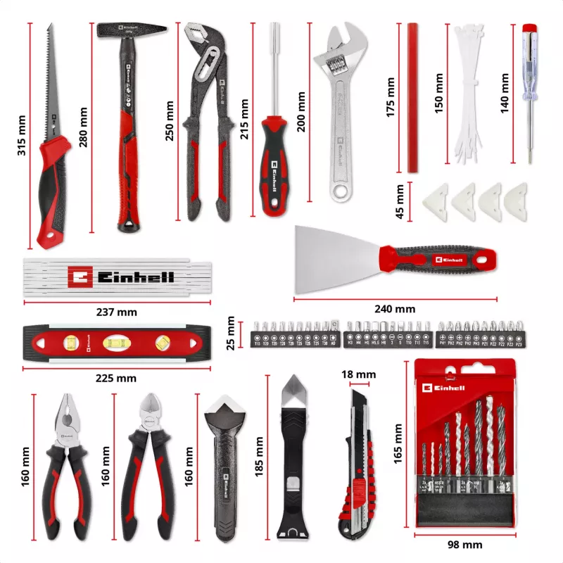 EINHELL-KWB E-Case sada renovačného náradia, 78-dielna (čierna/červená)