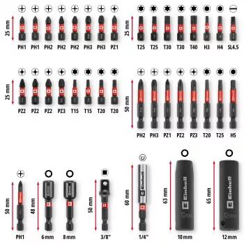 EINHELL-KWB Impact Bit & Socket Set v M-CASE, 39-dielna
