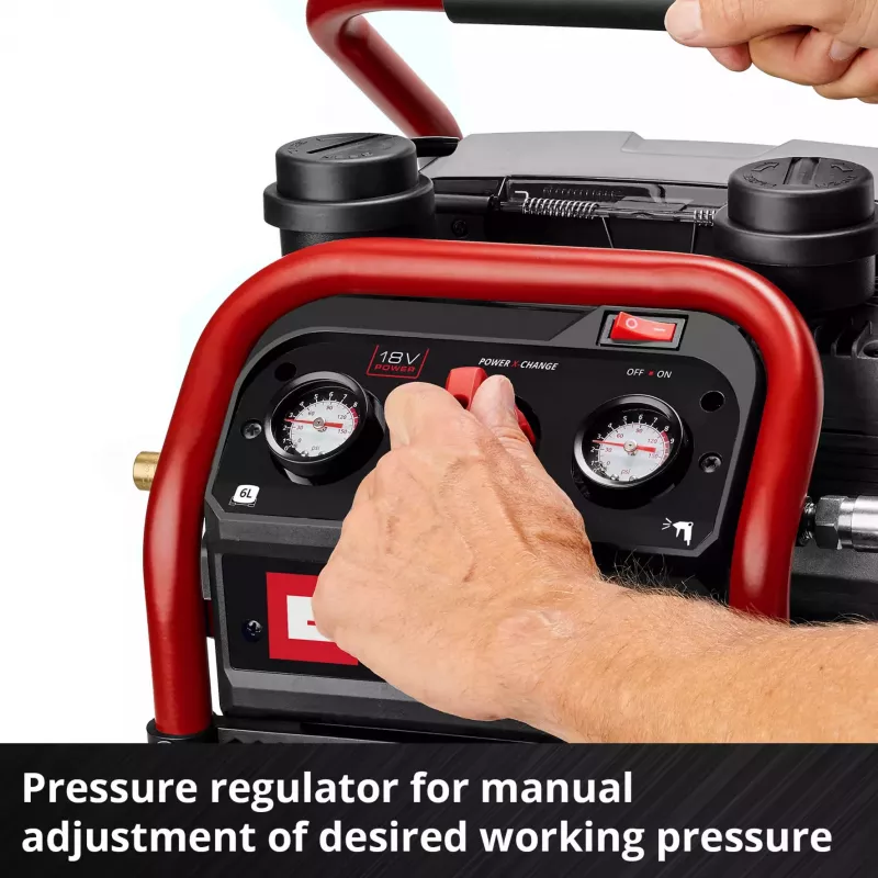 EINHELL Power X-Change akumulátorový kompresor SILENZZO 18/160, 18V (červená/čierna, bez batérie a nabíjačky)