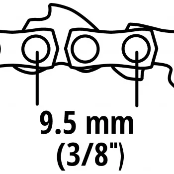 Einhell náhradná reťaz 4501754 pre akumulátorové reťazové píly GC-LC 18 Li a GE-LC 18 Li, rozteč 3/8 palca LP, šírka drážky 1,3 mm, 40 hnacích článkov, lišta 25 cm, polodláto