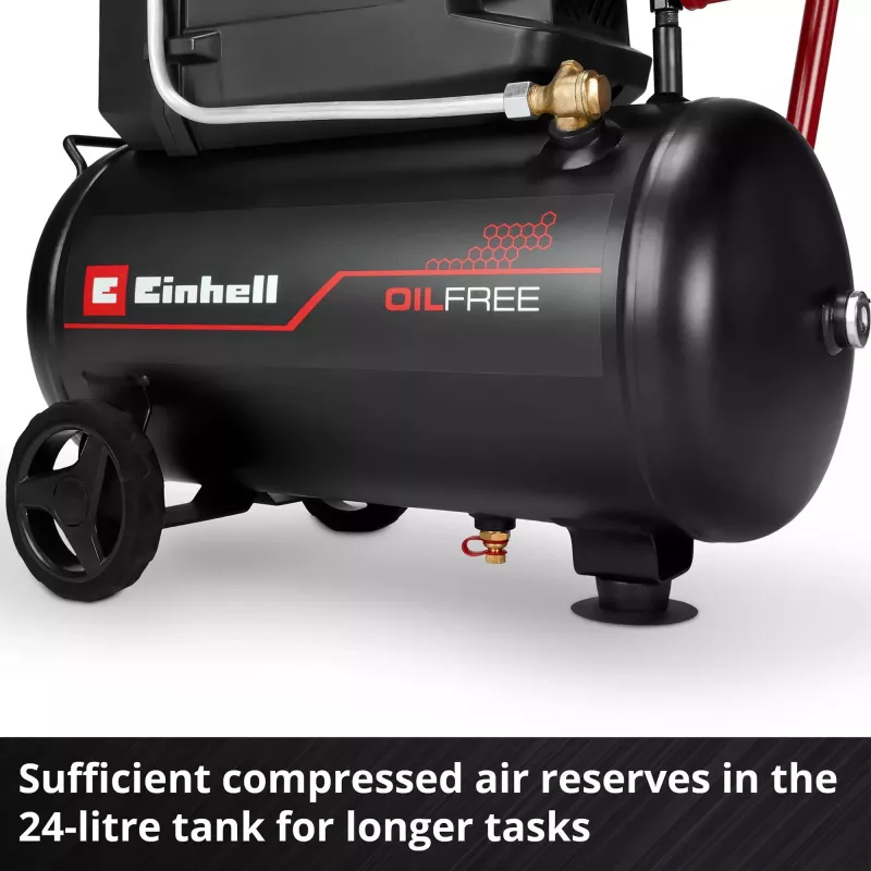 EINHELL TC-AC 190/24/8 I OF bezolejový kompresor, 1100 W, 24 l nádrž, 8 bar, čierny