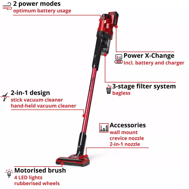 Einhell TE-SV 18 Li 2347187 akumulátorový ručný vysávač 18 V s batériou a nabíjačkou
