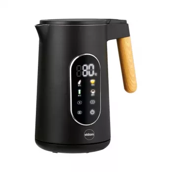 ELDOM C550 Bezdrôtová kanvica s reguláciou teploty, 1,7 L, 2200 W, Nerez, 5 predvolieb, Funkcia udržiavania teploty, LED displej, Čierna