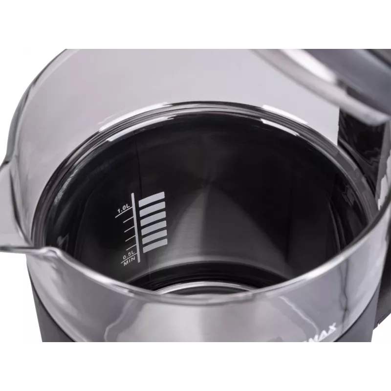 ELDOM C560 Nuvia bezdrôtová kanvica s reguláciou teploty, 1,7 l, 2200 W, LED displej, nerez/čierna