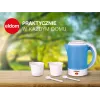 ELDOM elektrický turistický varič C190 Lino 0,6L 550W modrý s 2 hrnčekmi a 2 lyžicami