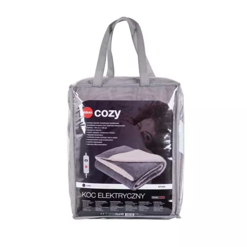 ELDOM KT200 Cozy elektrická podperina 150 x 80 cm sivá 60W 3 stupne ohrevu