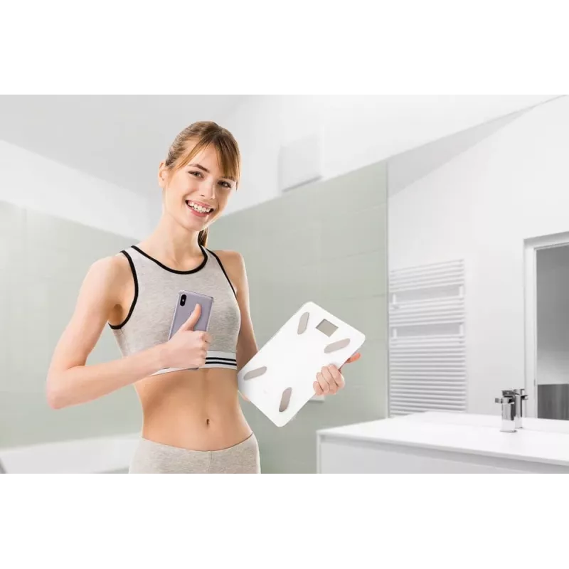 ELDOM smart osobová váha TWO550B ULLIE s 12 telesnými hodnotami, Bluetooth a aplikáciou