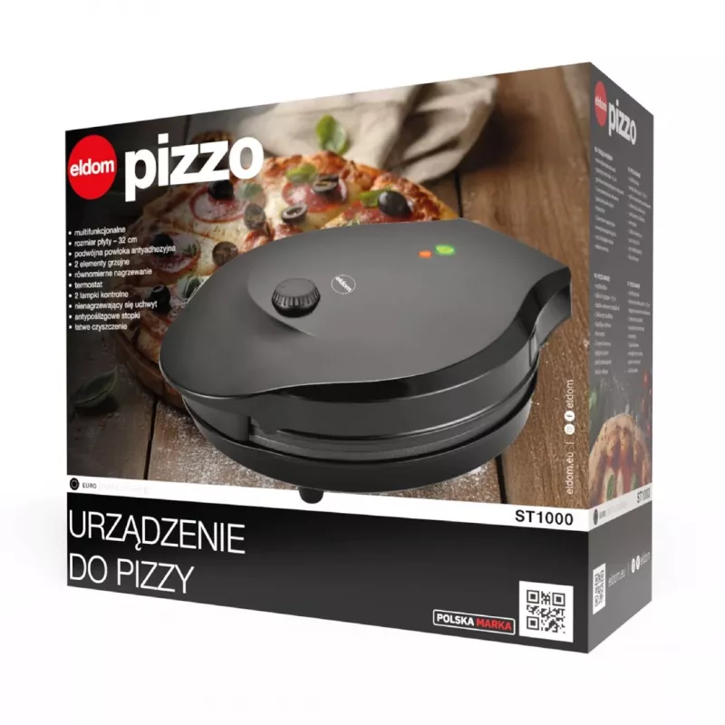 ELDOM ST1000 Pizzo Pizza maker, 1450 W, doska 32 cm, čierny