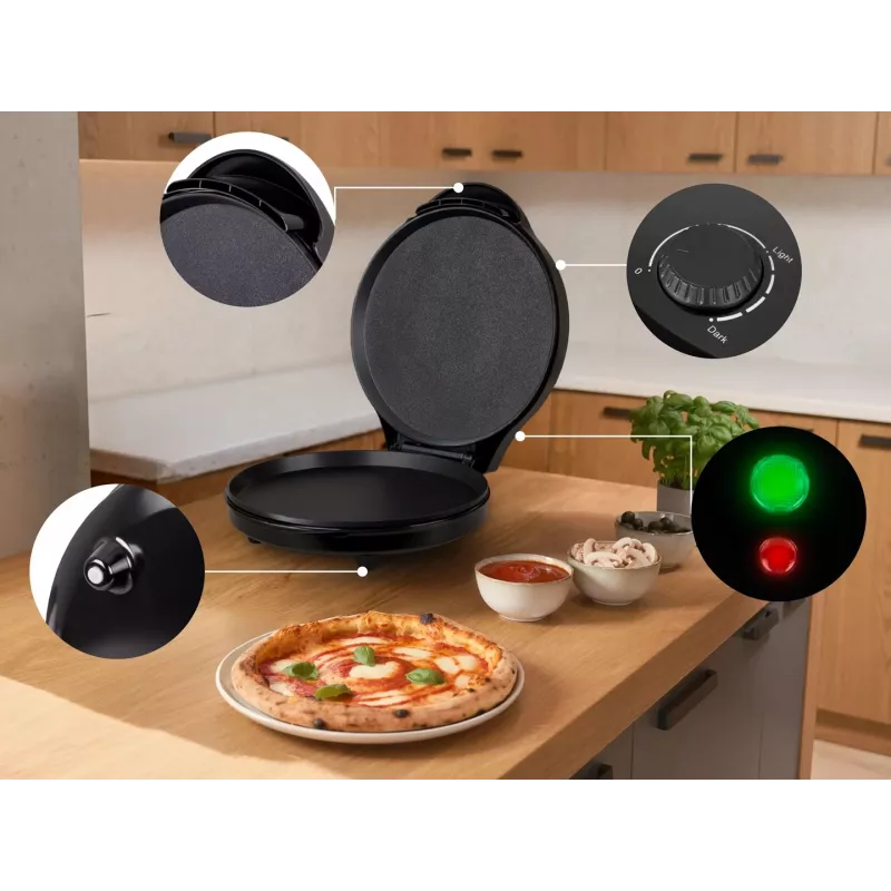 ELDOM ST1000 Pizzo Pizza maker, 1450 W, doska 32 cm, čierny