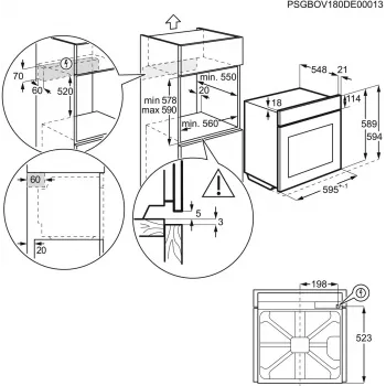 Electrolux EOD3H70X vstavaná elektrická rúra 72L nerez
