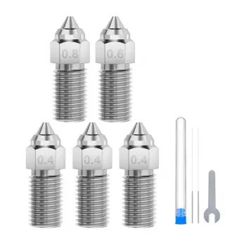 ELEGOO Neptune 4 / 4 Pro sada kalených oceľových trysiek (0,4 mm x3, 0,6 mm x1, 0,8 mm x1)