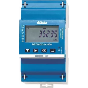 Eltako DSZ16DZ-3x100A MID digitálny 3-fázový elektromer, priame meranie, 100A, trieda B, S0 impulzný výstup, DIN lišta 28380316