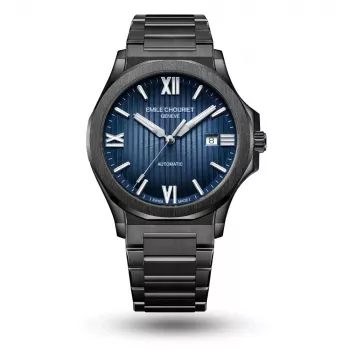 EMILE CHOURIET MAN automatické potápačské hodinky 41mm nerezová oceľ čierny ciferník