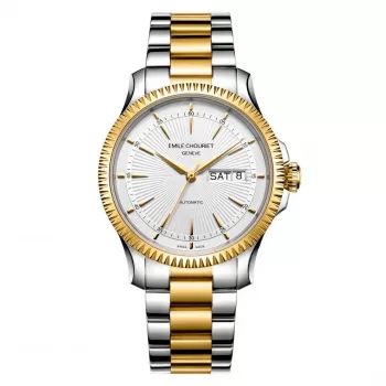 EMILE CHOURIET pánske automatické hodinky 091155G656280 40mm nehrdzavejúca oceľ antracitový ciferník čierna koža