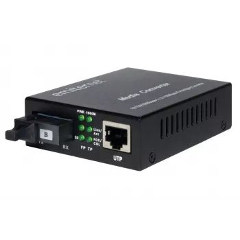 EMITER EM/1GB-ETH-1XSC-1550 optický konvertor WDM Ethernet 10/100/1000 Mbps RJ45/1xSC SM 9/125 (Tx 1550nm / Rx 1310nm) 20km